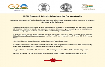ICCR sponsored Lata Mangeshkar Dance and Music Scholarship